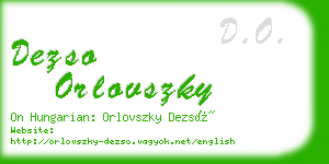 dezso orlovszky business card